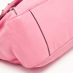 Pre Owned Celine Fuchsia Leather Blossom Satchel