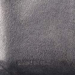 Pre Owned Celine Black Leather Zip Bifold Compact Wallet