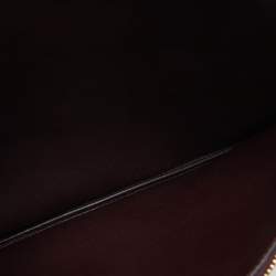 Pre Owned Celine Beige/Burgundy Snake Print Leather and Leather Solo Clutch Pouch