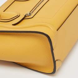 Céline Mustard Leather Nano Luggage Tote