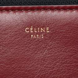 Pre Owned Celine Burgundy/Red Leather Large Edge Top Handle Bag