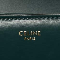 Pre Owned Celine Dark Green Leather Teen Triomphe Shoulder Bag