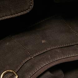 Celine Dark Brown Macadam Suede and Croc Embossed Leather Bittersweet Hobo