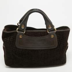 Pre Owned Celine Dark Brown Suede and Leather Boogie Satchel