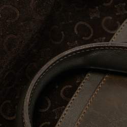 Pre Owned Celine Dark Brown Suede and Leather Boogie Satchel