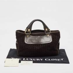 Pre Owned Celine Dark Brown Suede and Leather Boogie Satchel
