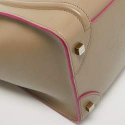 Pre Owned Celine Beige Leather Mini Luggage Tote