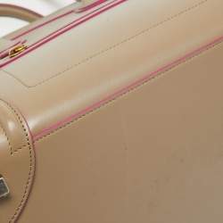 Pre Owned Celine Beige Leather Mini Luggage Tote