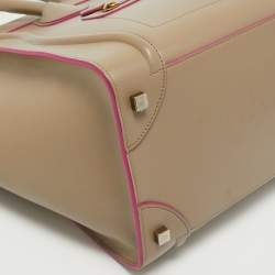 Pre Owned Celine Beige Leather Mini Luggage Tote