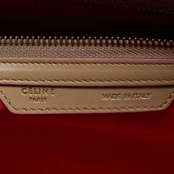 Pre Owned Celine Beige Leather Mini Luggage Tote