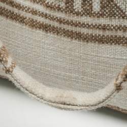Pre Owned Celine Beige/Brown Striped Jacquard Cabas Thais Tote