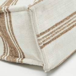 Pre Owned Celine Beige/Brown Striped Jacquard Cabas Thais Tote