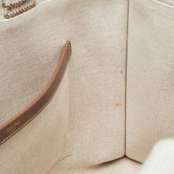 Pre Owned Celine Beige/Brown Striped Jacquard Cabas Thais Tote