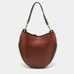 Celine Brown Navy Blue Leather Hobo Celine TLC