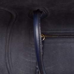 Pre Owned Celine Two Tone Blue Nubuck and Leather Medium Phantom Tote