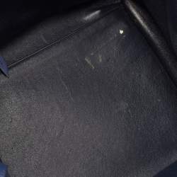 Pre Owned Celine Two Tone Blue Nubuck and Leather Medium Phantom Tote