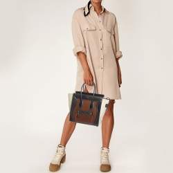 Pre Owned Celine Tricolor Leather Micro Luggage Tote