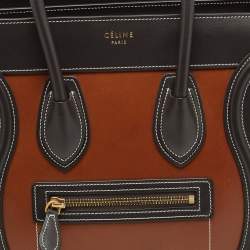 Pre Owned Celine Tricolor Leather Micro Luggage Tote