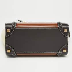 Pre Owned Celine Tricolor Leather Micro Luggage Tote