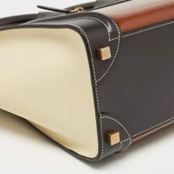 Pre Owned Celine Tricolor Leather Micro Luggage Tote