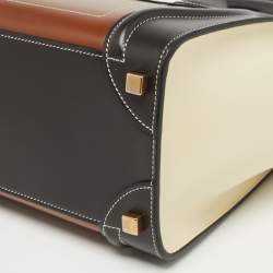 Pre Owned Celine Tricolor Leather Micro Luggage Tote