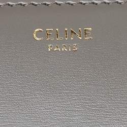 Pre Owned Celine Grey Leather Triomphe Shoulder Bag