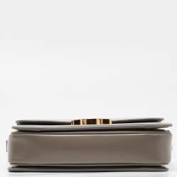 Pre Owned Celine Grey Leather Triomphe Shoulder Bag