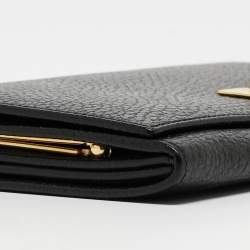 Pre Owned Celine Black Leather Flap Continental Wallet 