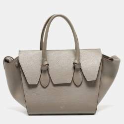 Pre Owned Celine Grey Leather Mini Tie Tote