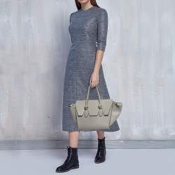 Pre Owned Celine Grey Leather Mini Tie Tote