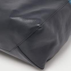 Pre Owned Celine Two Tone Blue Leather Cabas Drawstring Tote