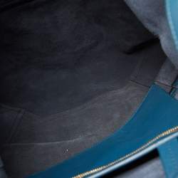 Pre Owned Celine Two Tone Blue Leather Cabas Drawstring Tote