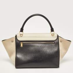 Pre Owned Celine Tri Color Canvas and Leather Medium Trapeze Bag