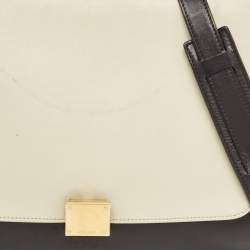 Pre Owned Celine Tri Color Canvas and Leather Medium Trapeze Bag