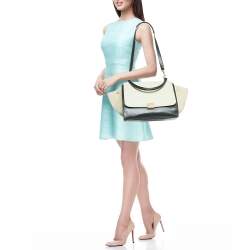 Pre Owned Celine Tri Color Canvas and Leather Medium Trapeze Bag
