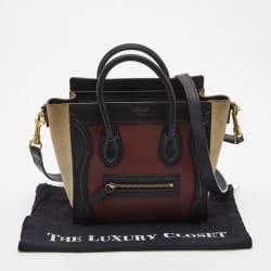 Céline Multicolor Leather and Suede Nano Luggage Tote