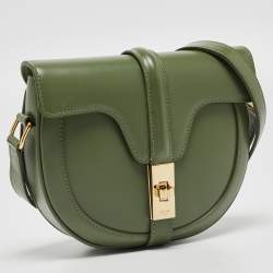Pre Owned Celine Green Leather Small Besace 16 Shoulder Bag
