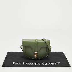 Pre Owned Celine Green Leather Small Besace 16 Shoulder Bag