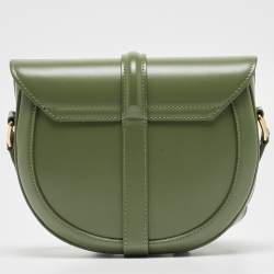 Pre Owned Celine Green Leather Small Besace 16 Shoulder Bag