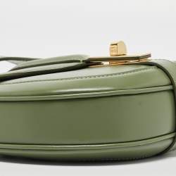 Pre Owned Celine Green Leather Small Besace 16 Shoulder Bag
