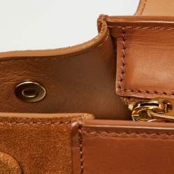 Pre Owned Celine Tan Leather and Suede Medium Trapeze Bag