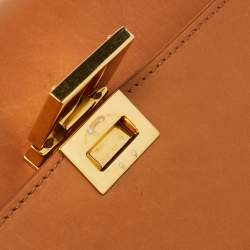 Pre Owned Celine Tan Leather and Suede Medium Trapeze Bag