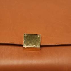 Pre Owned Celine Tan Leather and Suede Medium Trapeze Bag