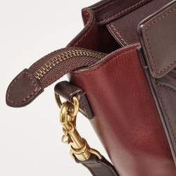 Pre Owned Celine Tri Color Leather Nano Luggage Tote