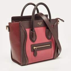 Pre Owned Celine Tri Color Leather Nano Luggage Tote