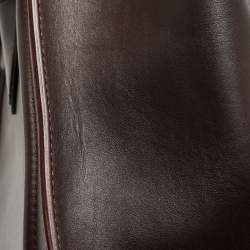 Pre Owned Celine Dark Burgundy Leather Mini Luggage Tote