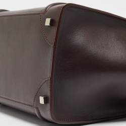 Pre Owned Celine Dark Burgundy Leather Mini Luggage Tote