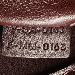 Pre Owned Celine Dark Burgundy Leather Mini Luggage Tote