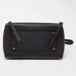 Pre Owned Celine Black Leather Mini Belt Top Handle Bag