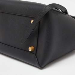 Pre Owned Celine Black Leather Mini Belt Top Handle Bag